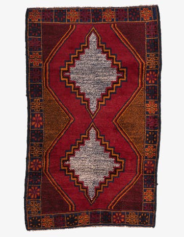 3' x 4' 10 Hand Knotted Balouch Persian Wool Rug