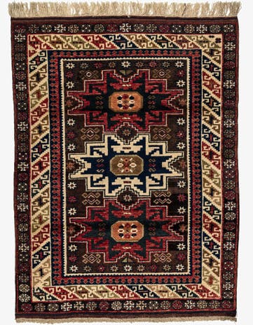 4' x 5' 5 Hand Knotted Balouch Oriental Wool Rug