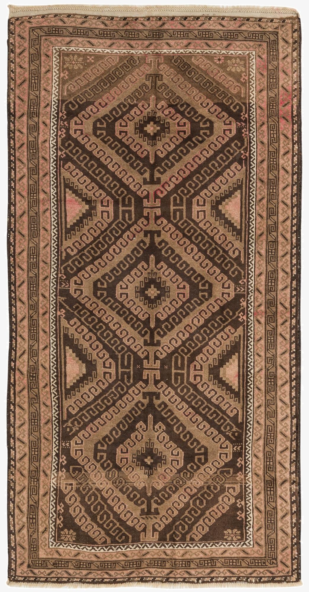 3' 5 x 6' 9  Hand Knotted Balouch Persian Wool Rug