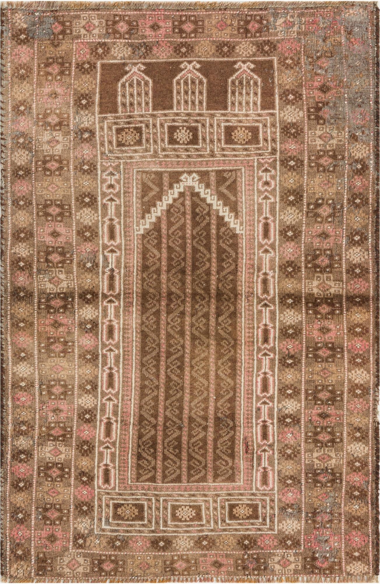 3' x 4' 5  Hand Knotted Balouch Persian Wool Rug