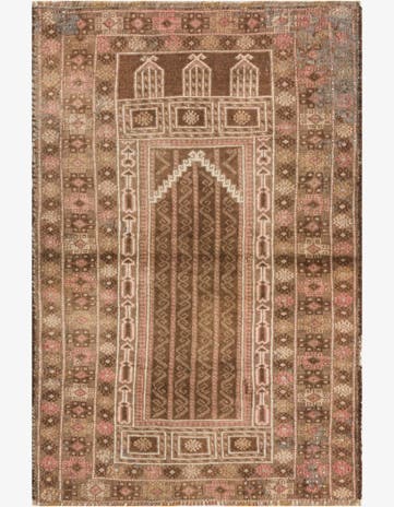 3' x 4' 5 Hand Knotted Balouch Persian Wool Rug