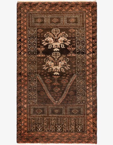 2' 5 x 4' 2 Hand Knotted Balouch Wool Rug