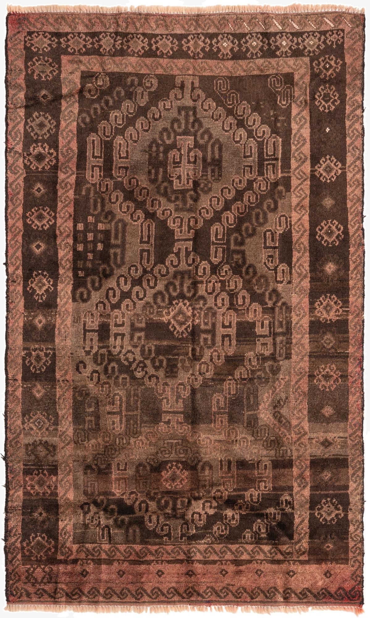 3' 6 x 6'  Hand Knotted Balouch Persian Wool Rug