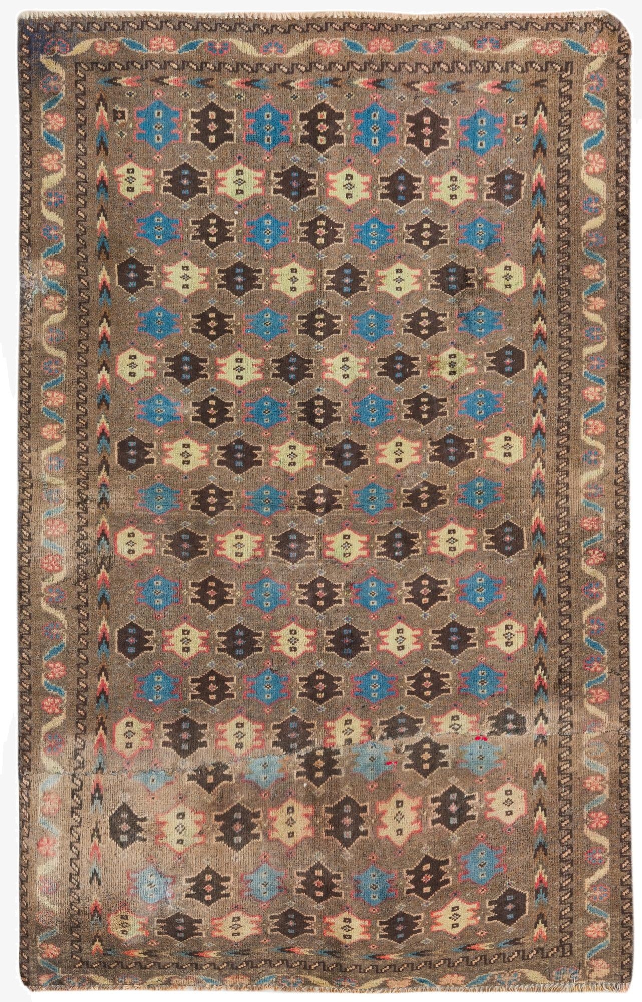 2' 10 x 4' 4  Hand Knotted Balouch Persian Wool Rug