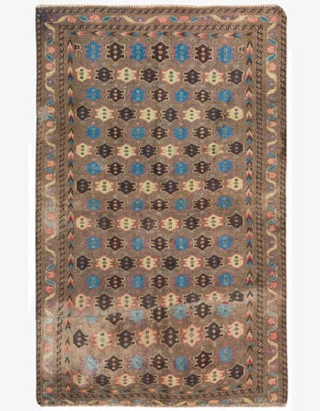 2' 10 x 4' 4 Hand Knotted Balouch Persian Wool Rug