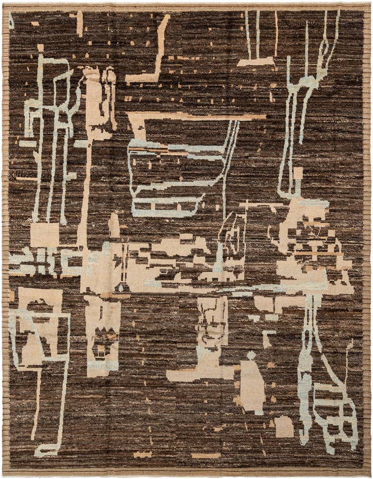 Detail image of 9' x 12' 8 Hand Knotted Beni Marok Rug