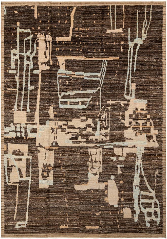 Detail image of 9' x 12' 8 Hand Knotted Beni Marok Rug