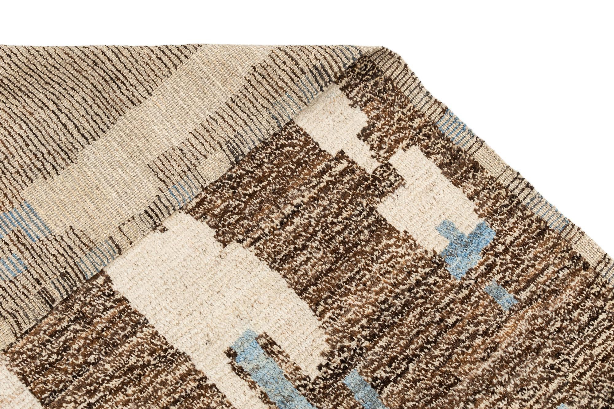 8' x 10' 4 Hand Knotted Beni Marok Rug