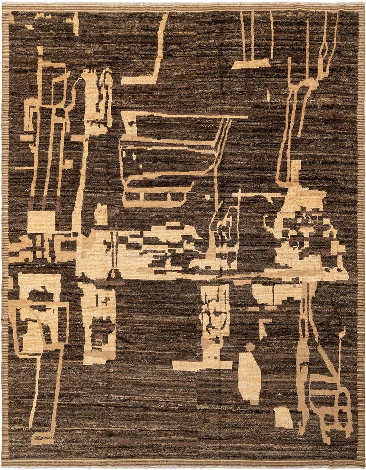 Detail image of 8' 10 x 12' 8 Hand Knotted Beni Marok Rug