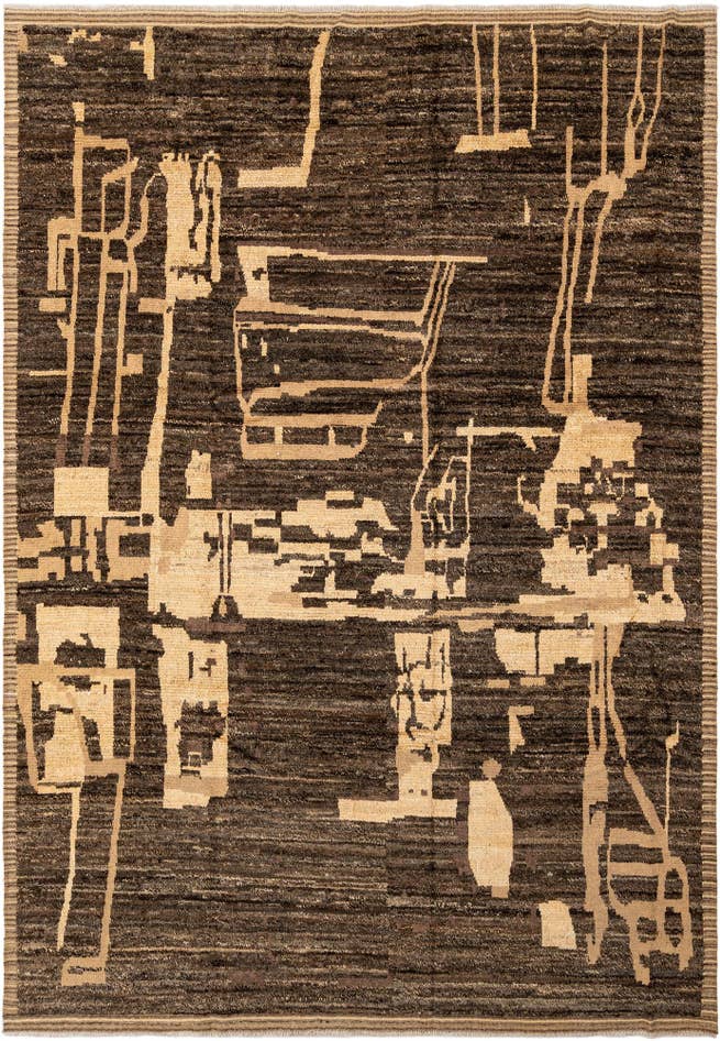 Detail image of 8' 10 x 12' 8 Hand Knotted Beni Marok Rug