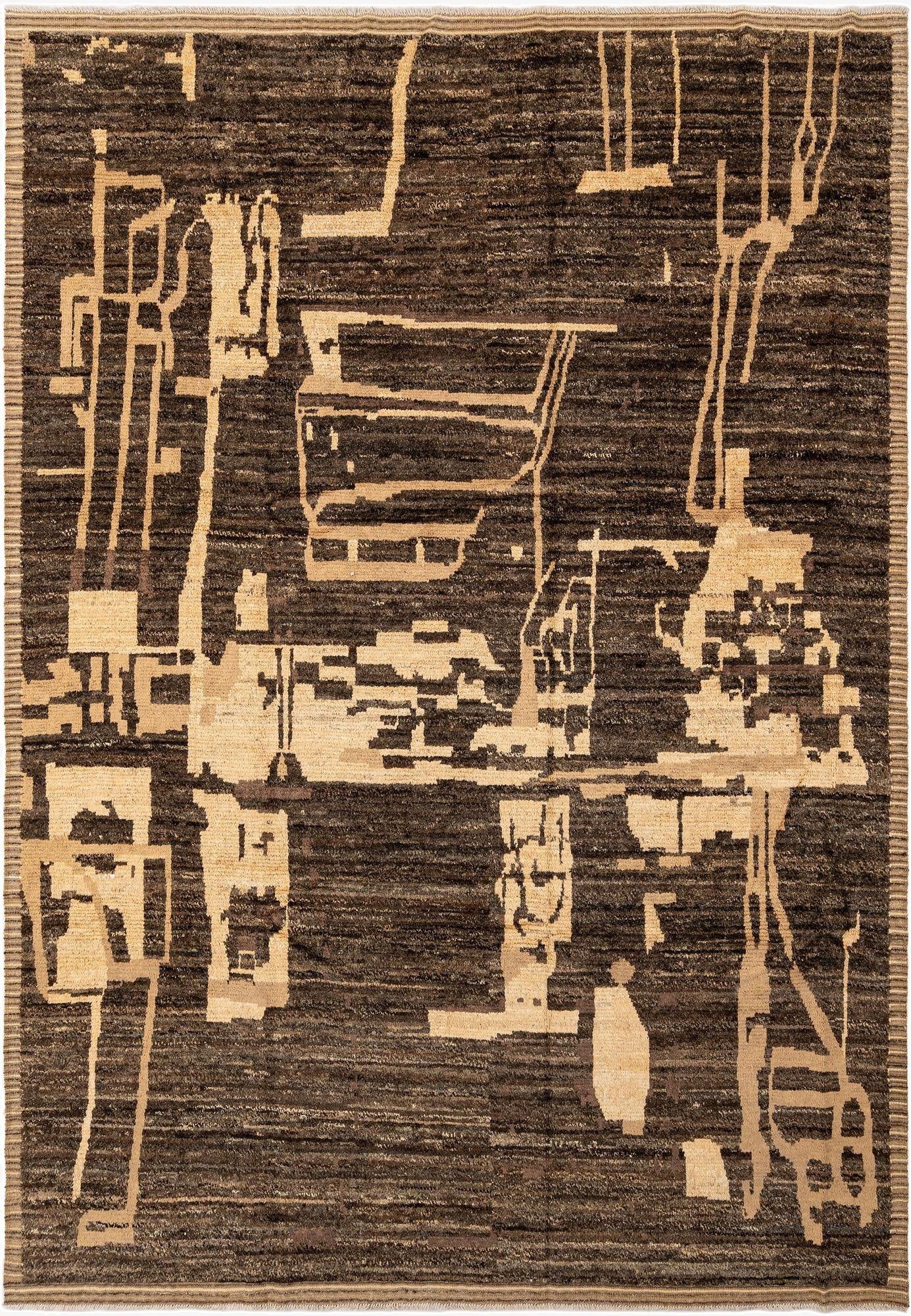 8' 10 x 12' 8  Hand Knotted Beni Marok Rug