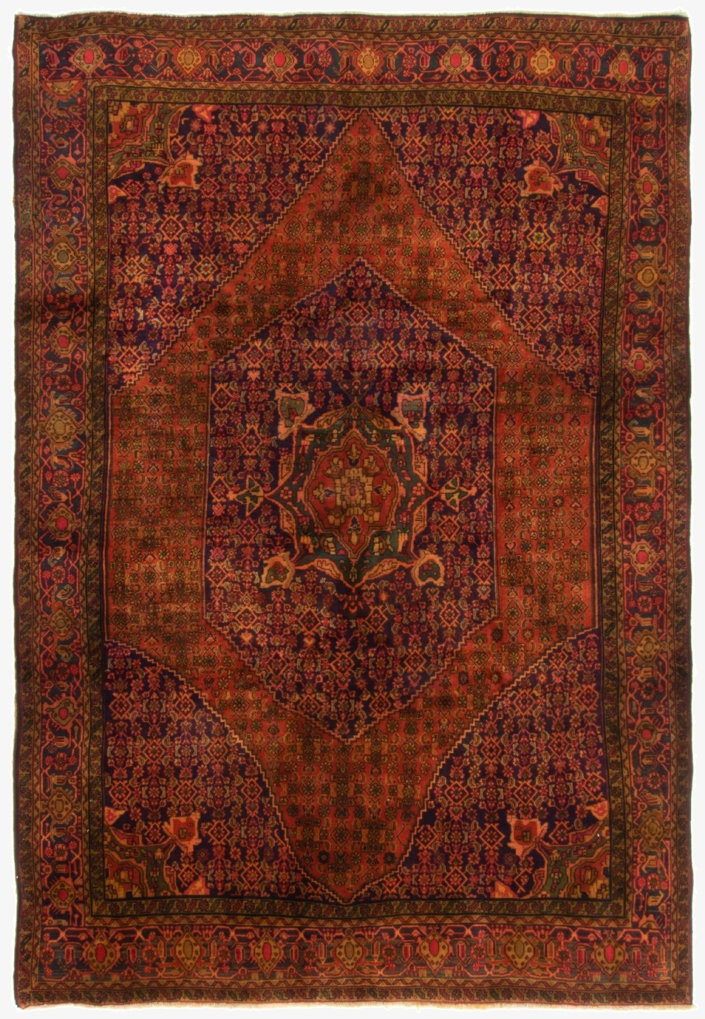 6' 8 x 9' 8  Hand Knotted Bidjar Persian Wool Rug