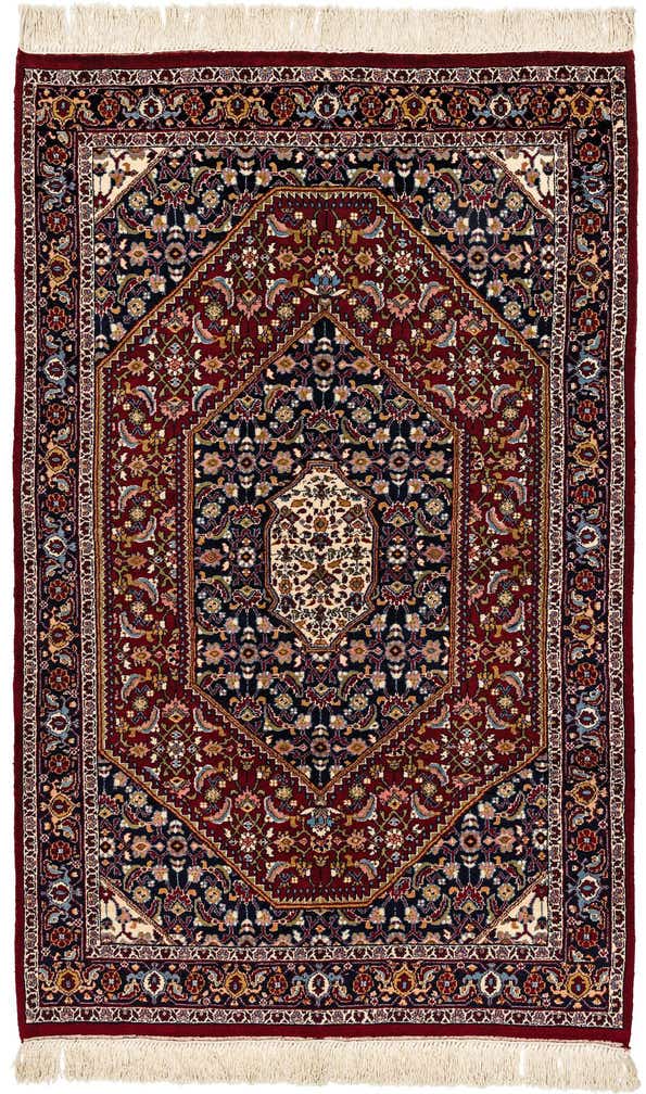 4' 2 x 6' 5 Hand Knotted Birjand Oriental Wool Rug