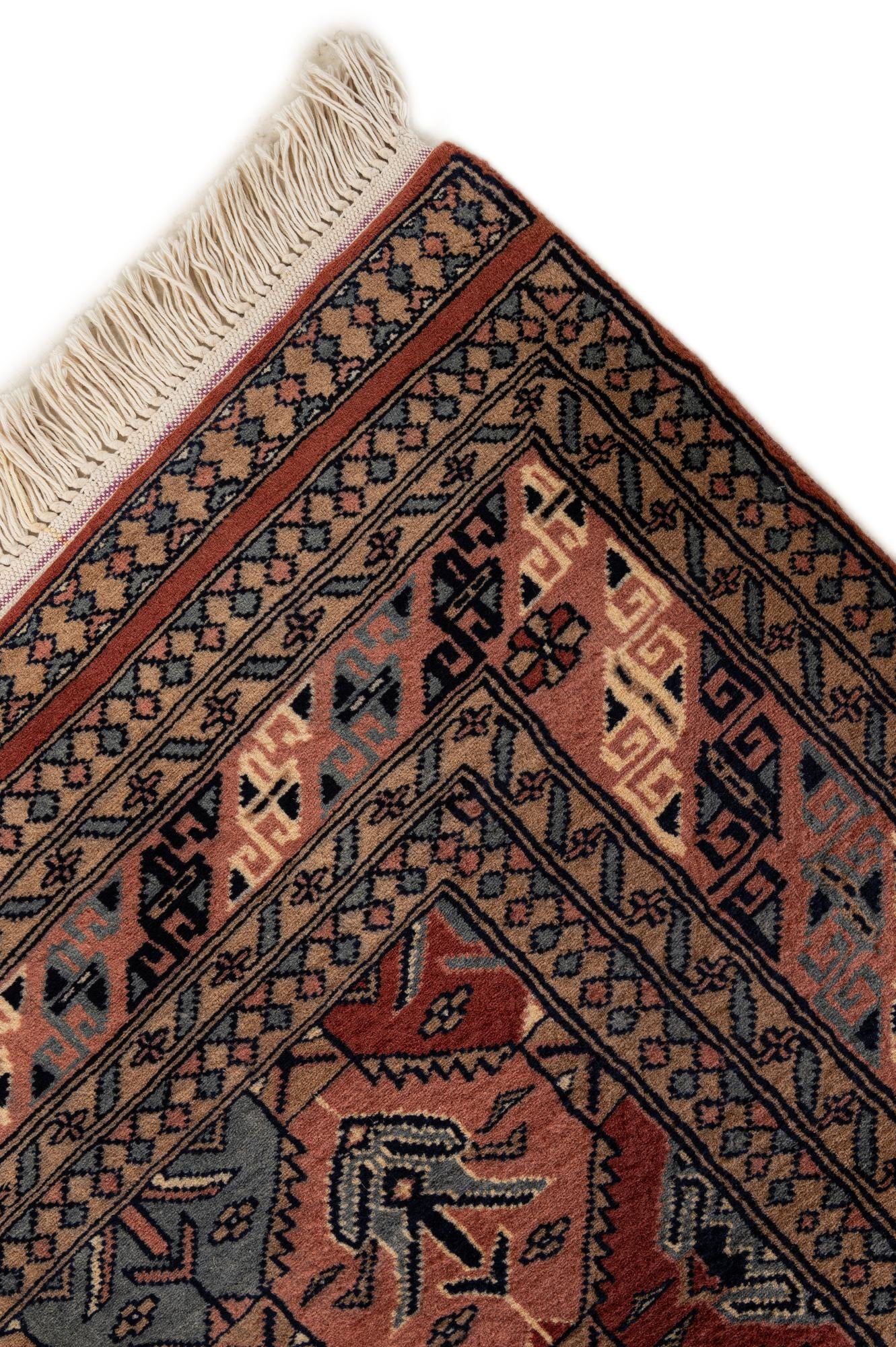 4' 3 x 6' Hand Knotted Bokhara Oriental Wool Rug