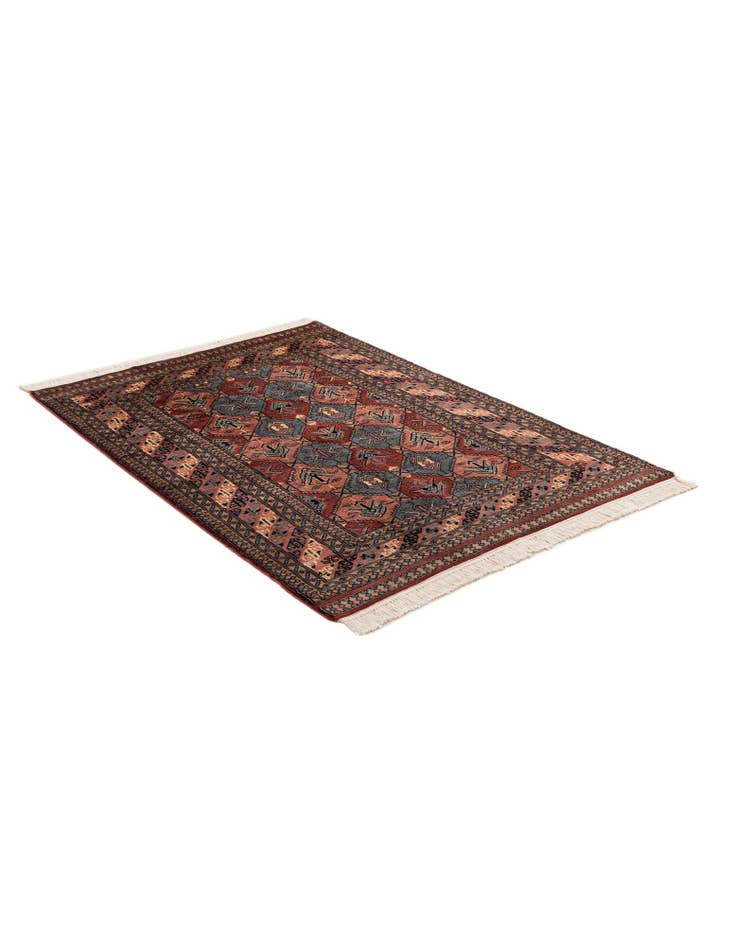Detail image of 4' 3 x 6' Hand Knotted Bokhara Oriental Wool Rug