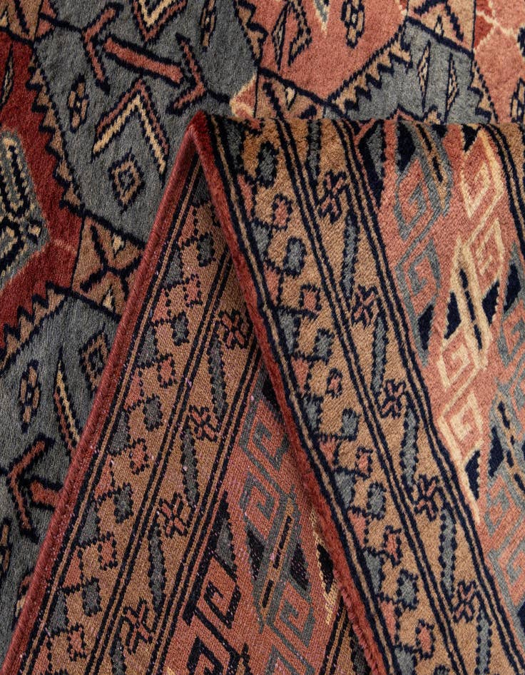 Detail image of 4' 3 x 6'  Hand Knotted Bokhara Oriental Wool Rug
