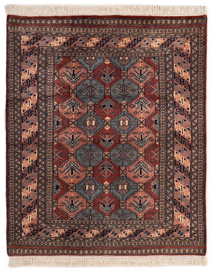 Detail image of 4' 3 x 6' Hand Knotted Bokhara Oriental Wool Rug