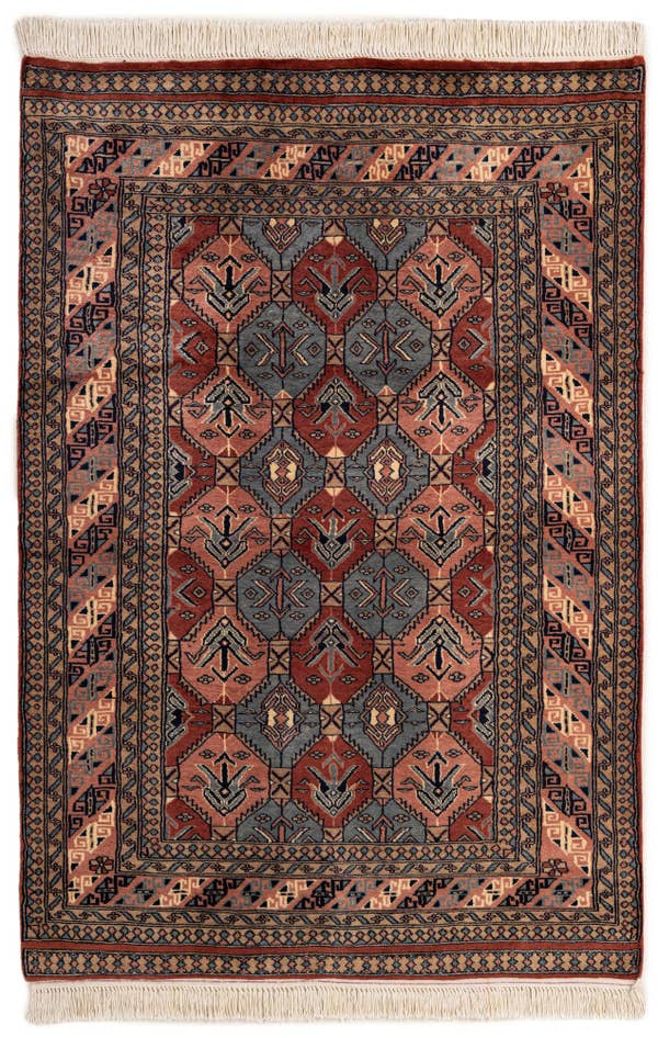 Detail image of 4' 3 x 6' Hand Knotted Bokhara Oriental Wool Rug
