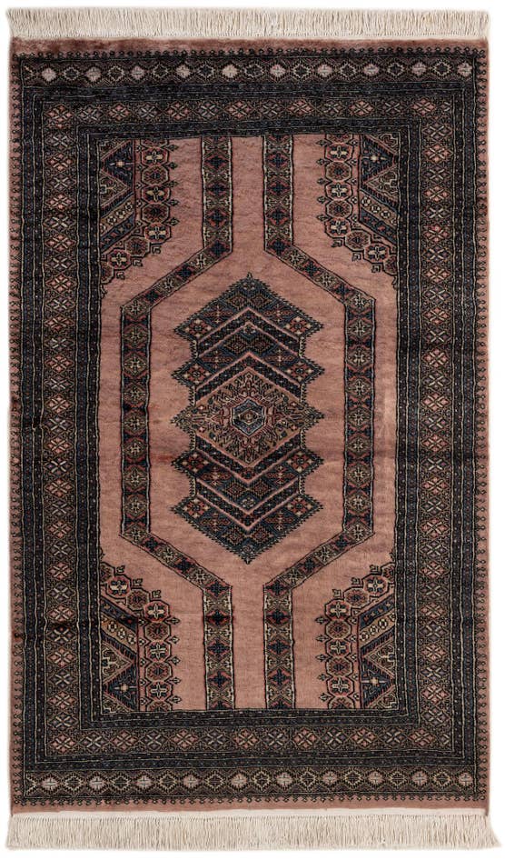 Detail image of 4' 2 x 6' 6 Hand Knotted Bokhara Oriental Wool Rug