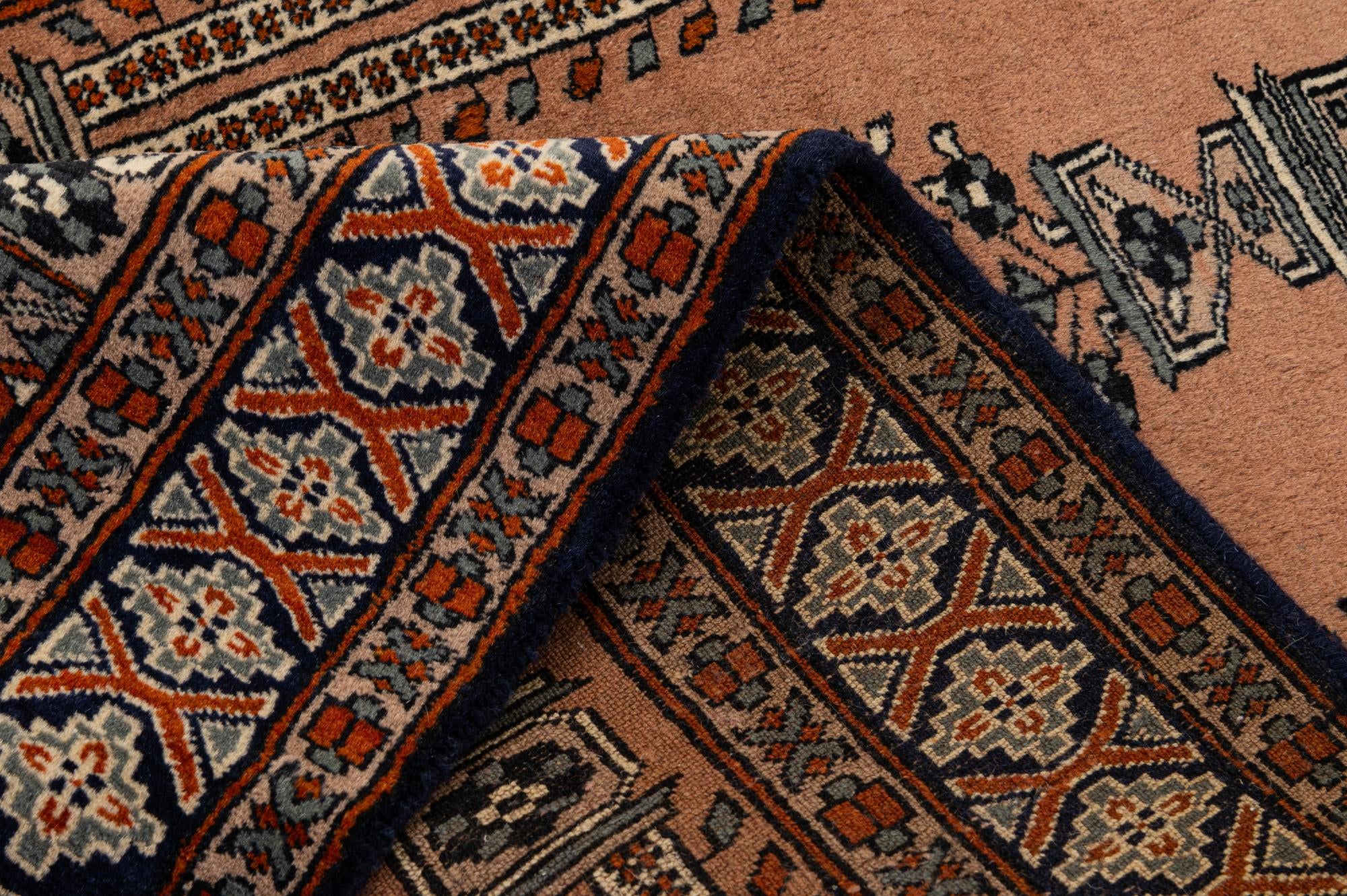 2' 7 x 4' 6 Hand Knotted Bokhara Oriental Wool Rug