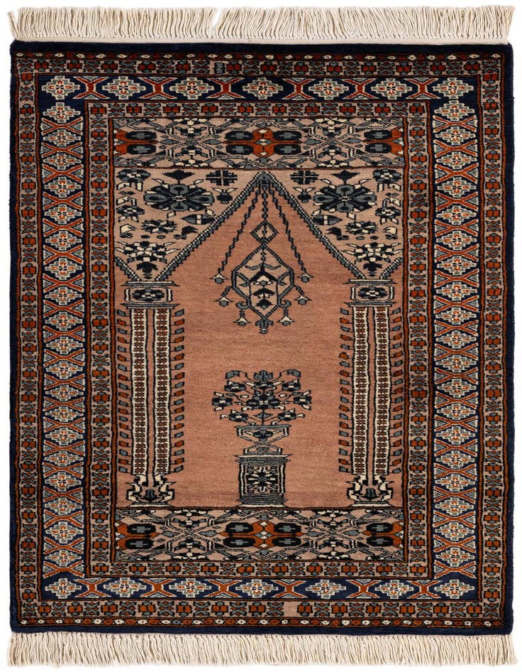 Detail image of 2' 7 x 4' 6 Hand Knotted Bokhara Oriental Wool Rug
