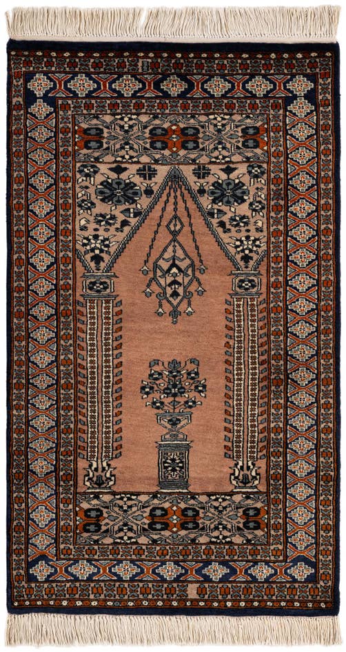 Detail image of 2' 7 x 4' 6 Hand Knotted Bokhara Oriental Wool Rug