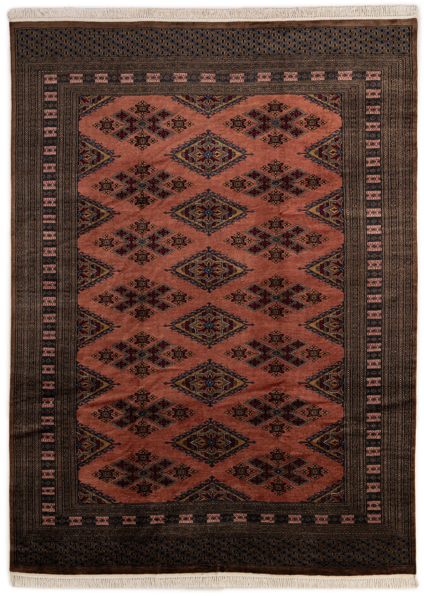 7' 4 x 10' 3 Hand Knotted Bokhara Oriental Wool Rug