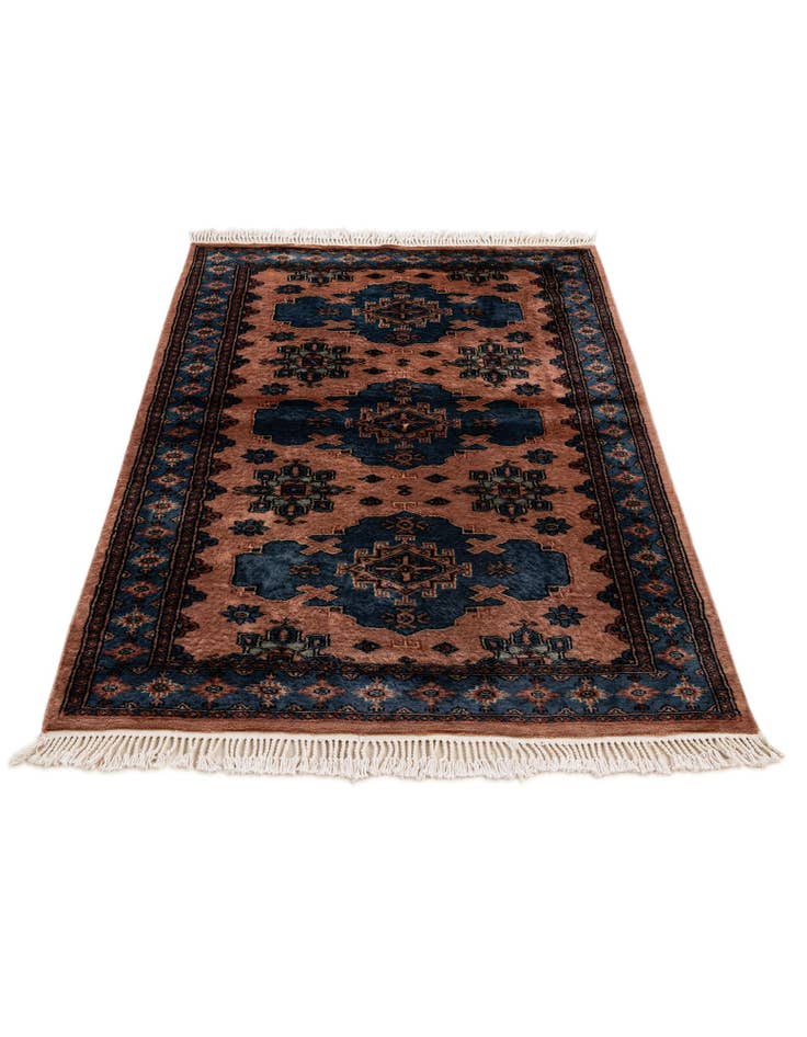 Detail image of 3' 3 x 4' 10 Hand Knotted Bokhara Oriental Wool Rug