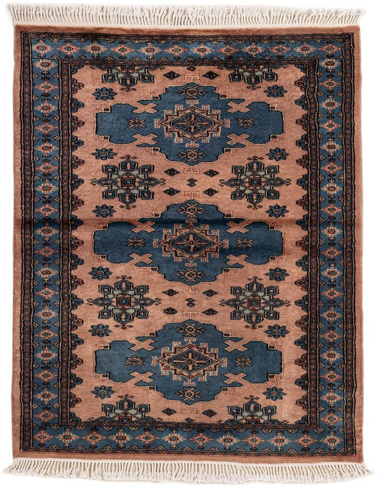 Detail image of 3' 3 x 4' 10 Hand Knotted Bokhara Oriental Wool Rug