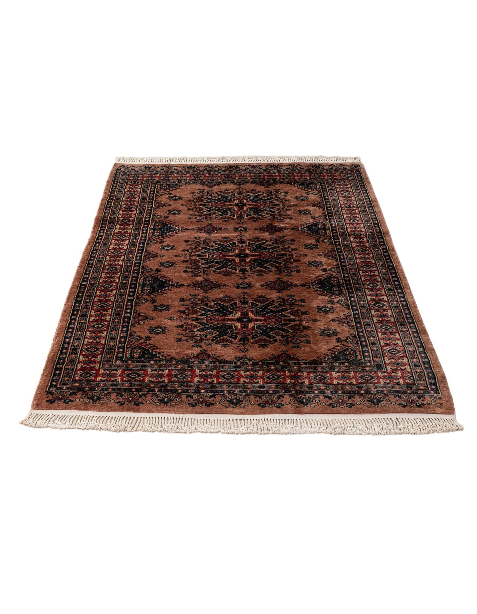 4' 3 x 6' 4 Hand Knotted Bokhara Oriental Wool Rug