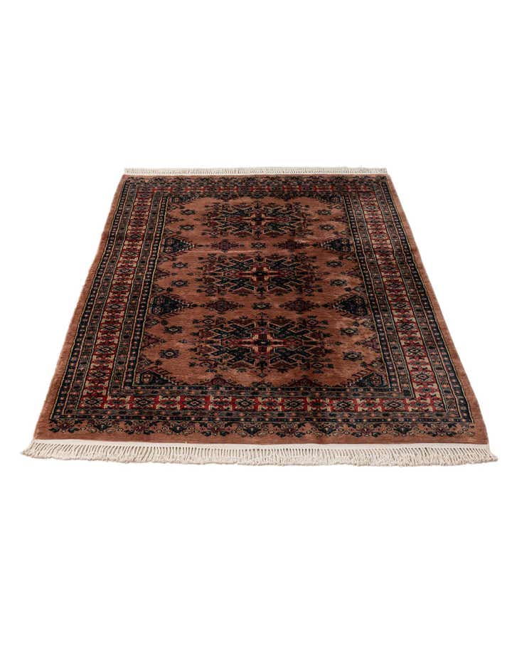 4' 3 x 6' 4 Hand Knotted Bokhara Oriental Wool Rug