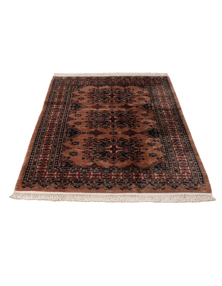 Detail image of 4' 3 x 6' 4 Hand Knotted Bokhara Oriental Wool Rug