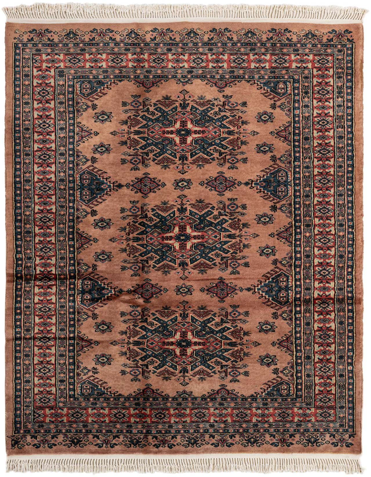 4' 3 x 6' 4 Hand Knotted Bokhara Oriental Wool Rug