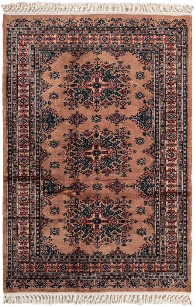 4' 3 x 6' 4 Hand Knotted Bokhara Oriental Wool Rug