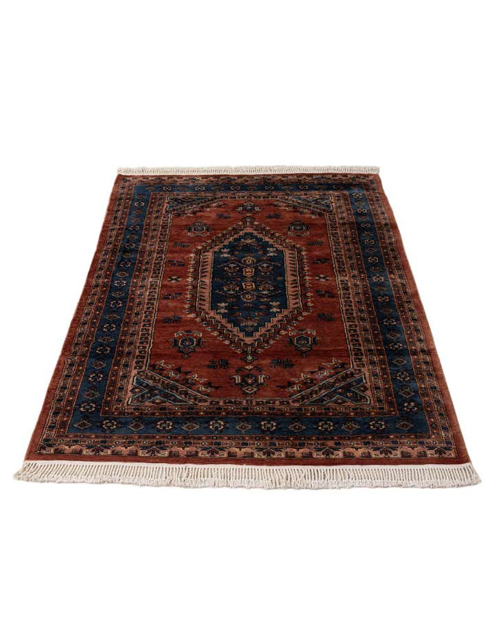 4' 1 x 6' Hand Knotted Bokhara Oriental Wool Rug