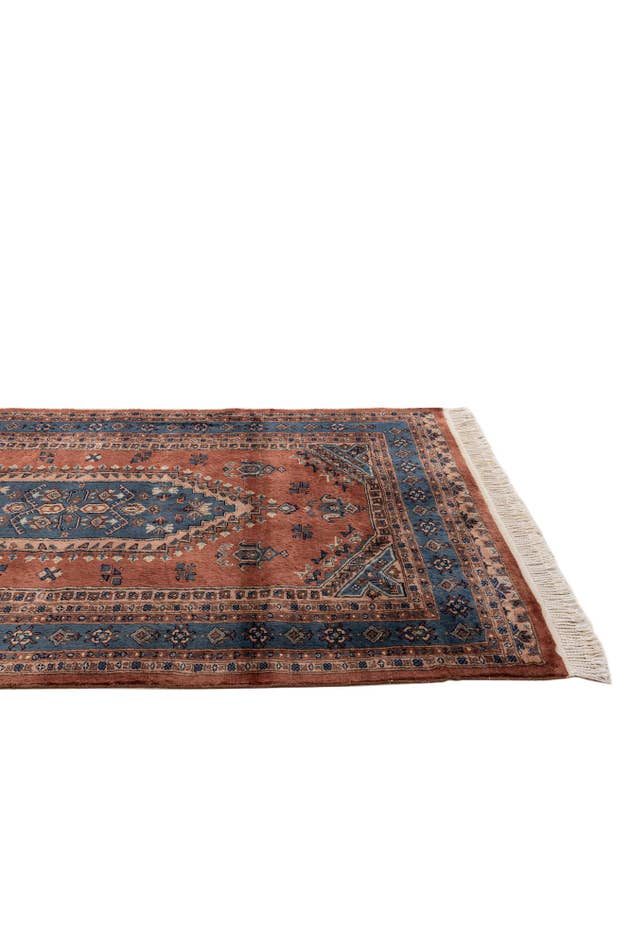 Detail image of 4' 1 x 6' Hand Knotted Bokhara Oriental Wool Rug