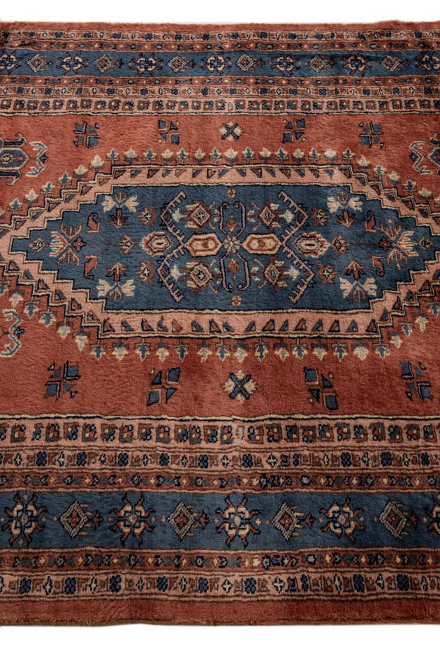 Detail image of 4' 1 x 6' Hand Knotted Bokhara Oriental Wool Rug