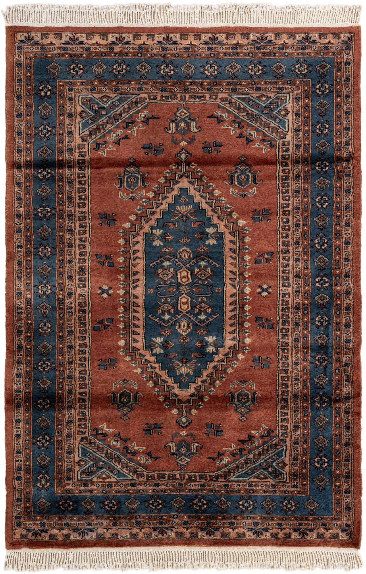 4' 1 x 6' Hand Knotted Bokhara Oriental Wool Rug