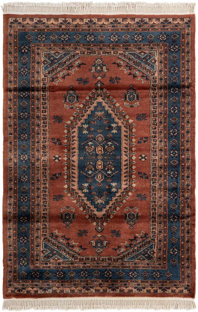 4' 1 x 6' Hand Knotted Bokhara Oriental Wool Rug