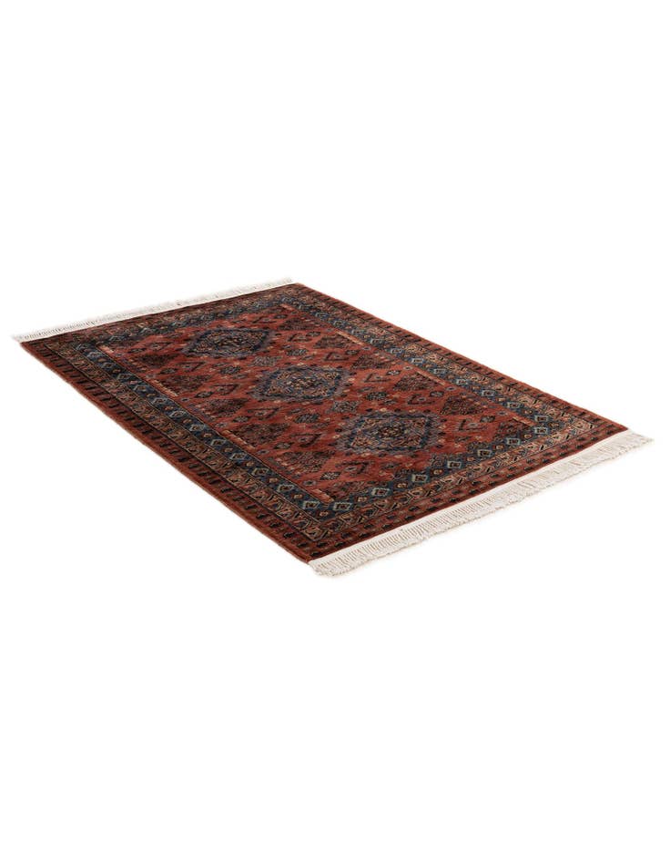 Detail image of 4' 4 x 6' 2 Hand Knotted Bokhara Oriental Wool Rug