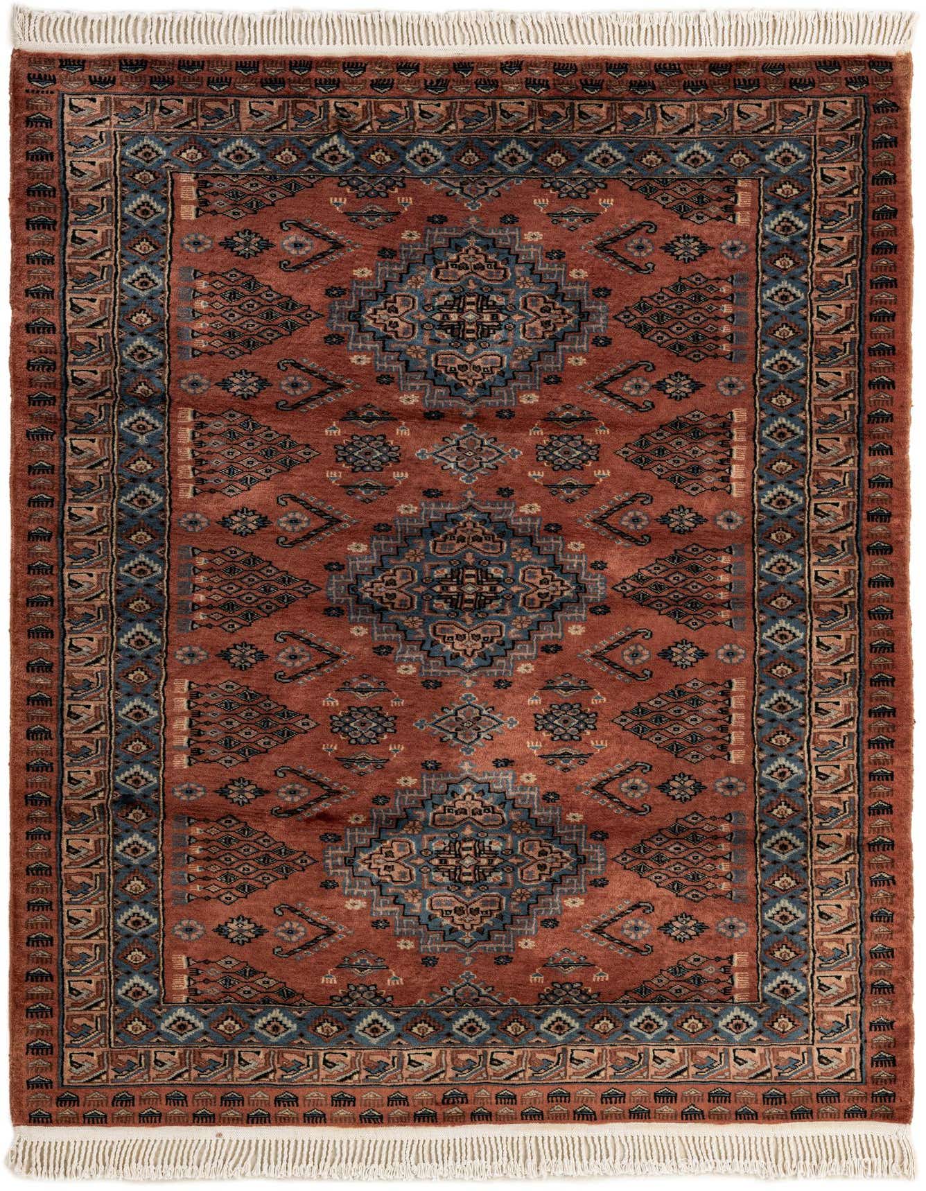 4' 4 x 6' 2 Hand Knotted Bokhara Oriental Wool Rug