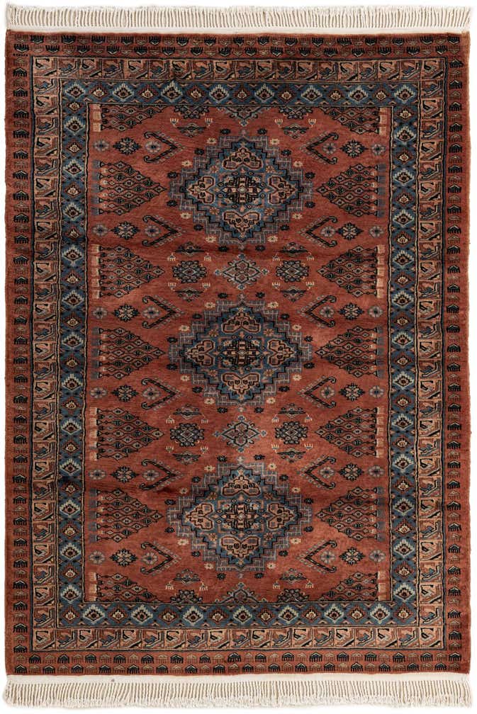 4' 4 x 6' 2 Hand Knotted Bokhara Oriental Wool Rug