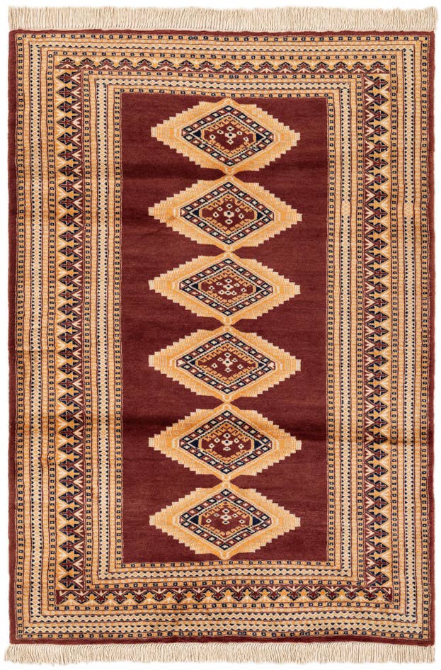 Detail image of 4' 3 x 6' 2 Hand Knotted Bokhara Wool Rug