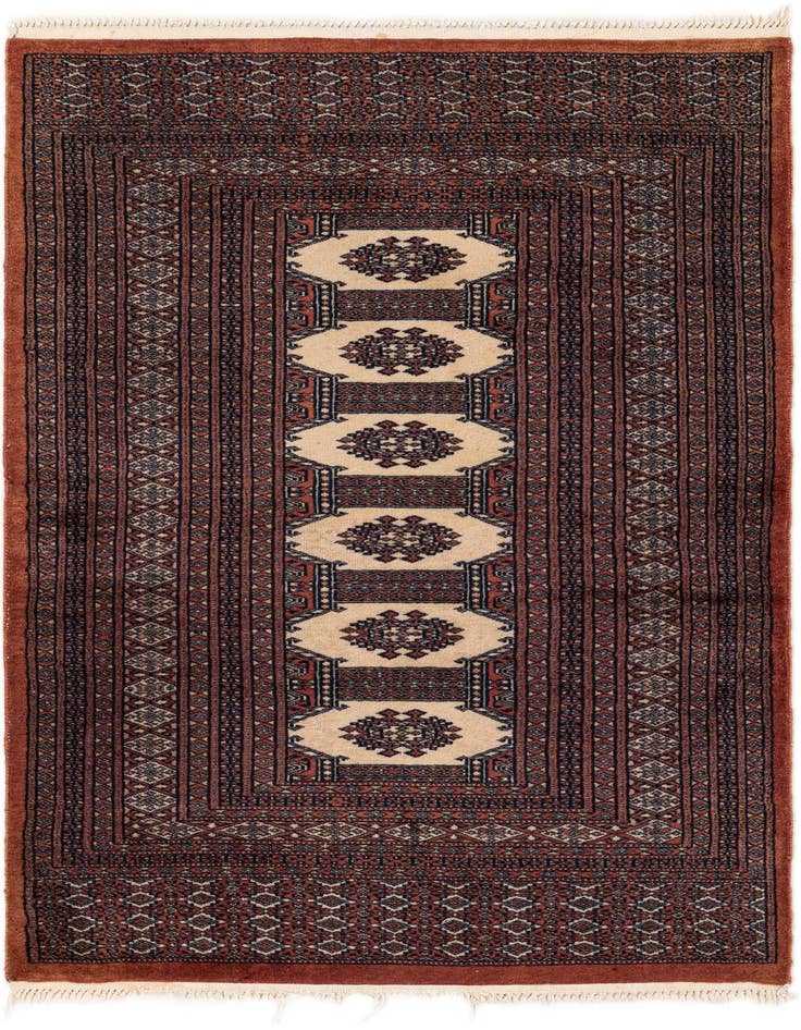 Detail image of 3' x 4' 10 Hand Knotted Bokhara Oriental Wool Rug