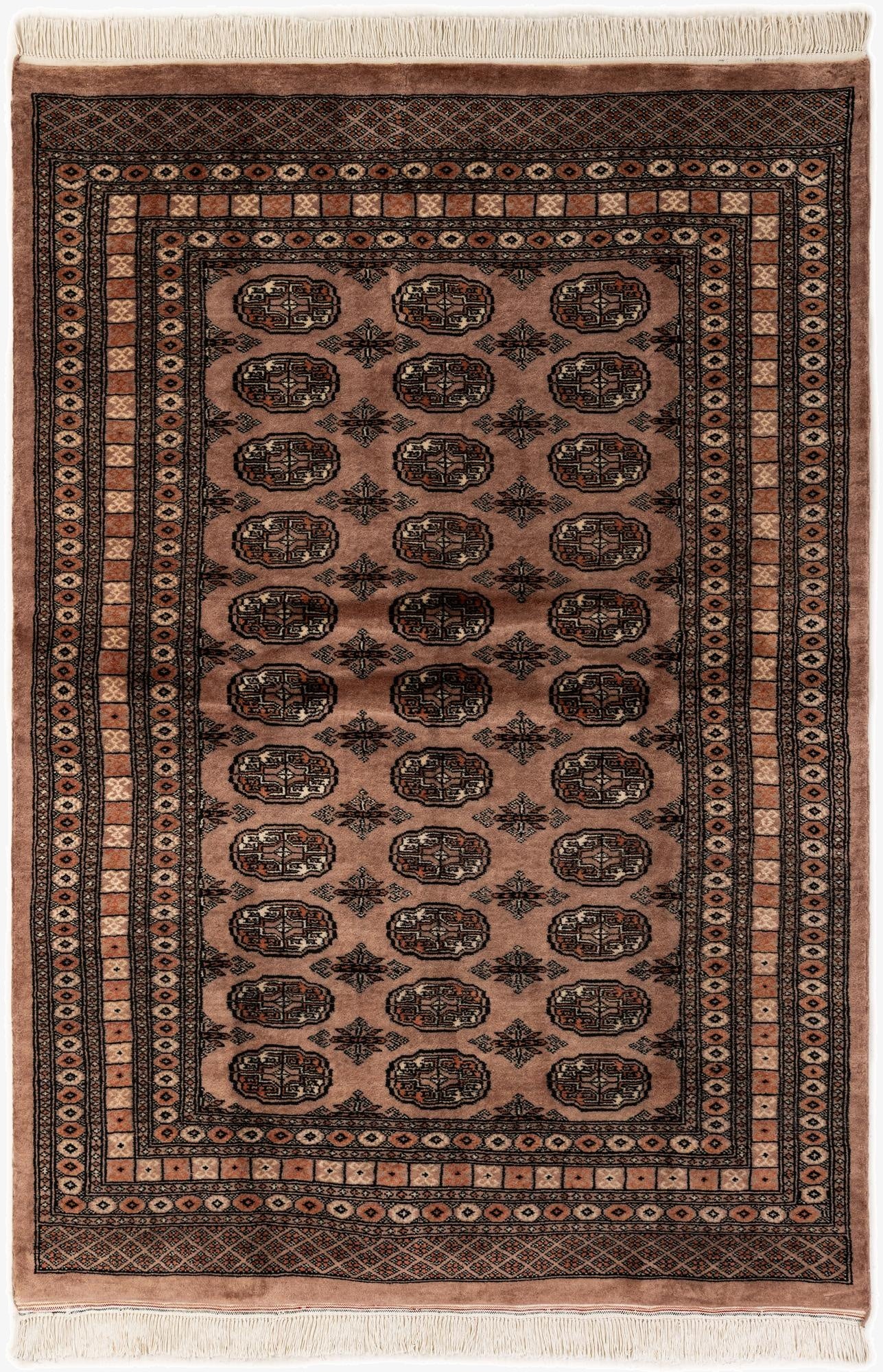 5' 4 x 7' 8  Hand Knotted Bokhara Oriental Wool Rug