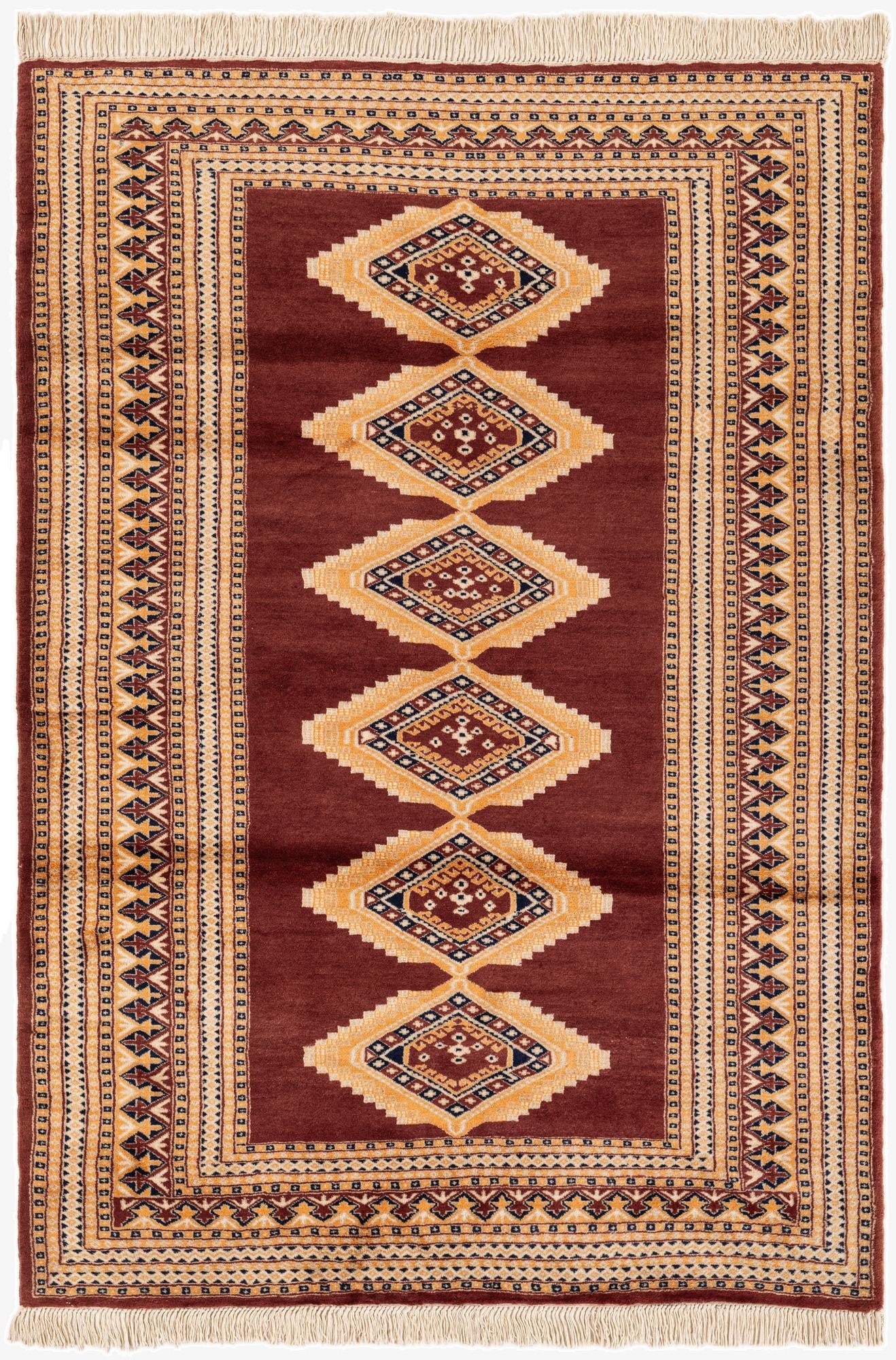 4' 3 x 6' 2  Hand Knotted Bokhara Wool Rug