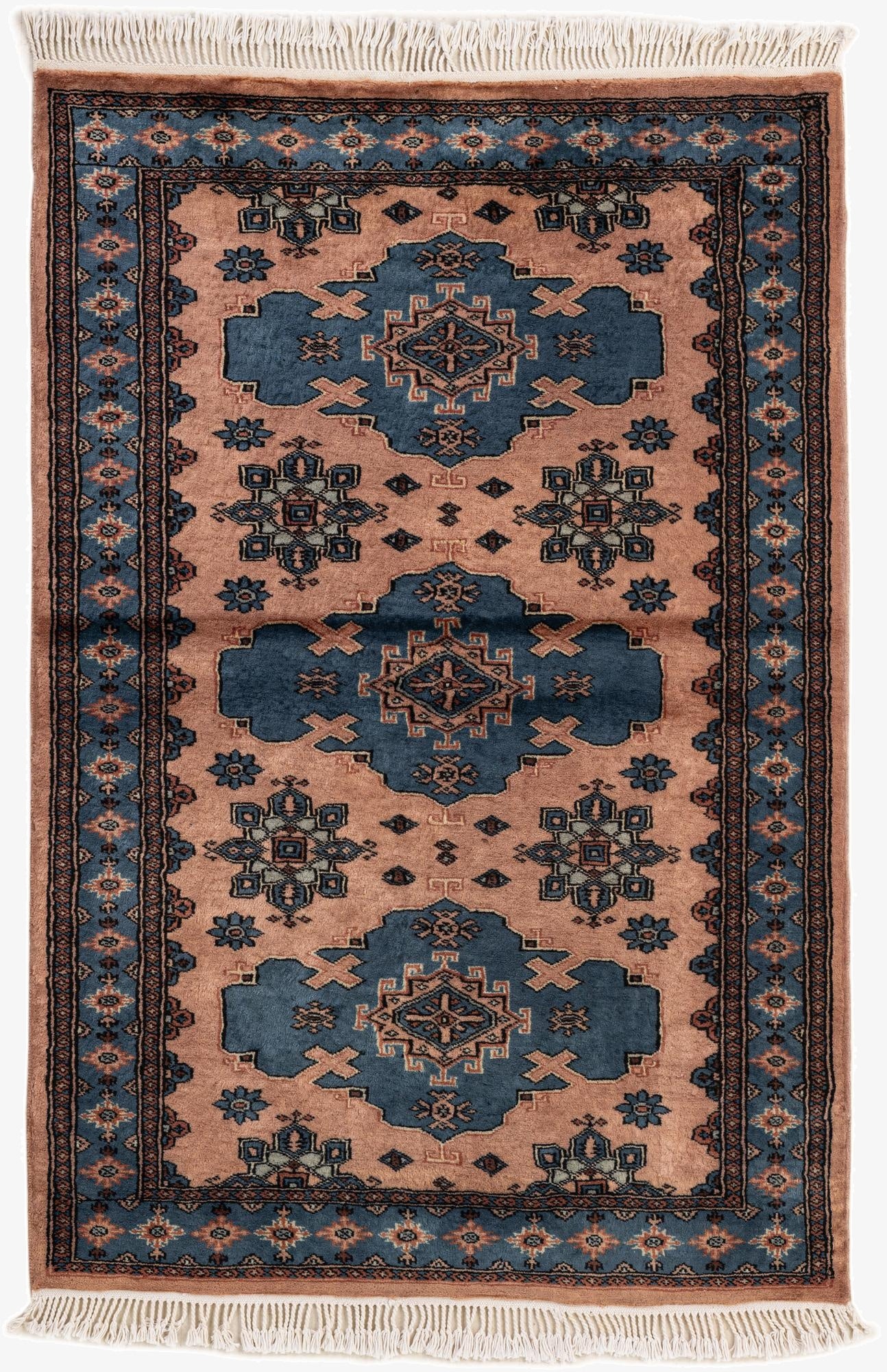 3' 3 x 4' 10  Hand Knotted Bokhara Oriental Wool Rug