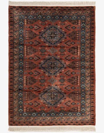 4' 4 x 6' 2 Hand Knotted Bokhara Oriental Wool Rug