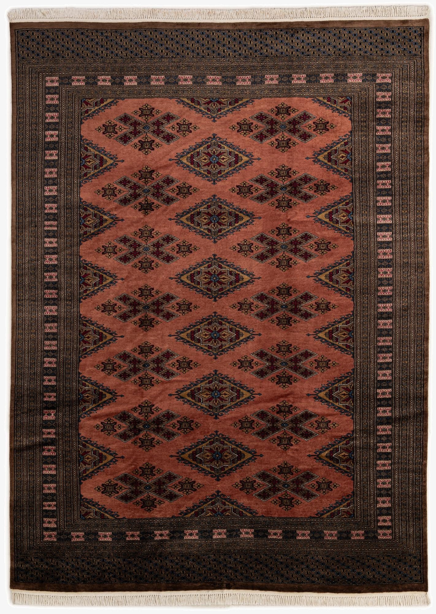 7' 4 x 10' 3  Hand Knotted Bokhara Oriental Wool Rug