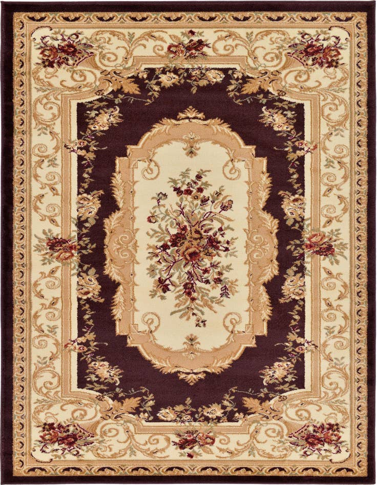 Detail image of 5' 3 x 8' Classic Aubusson Rug